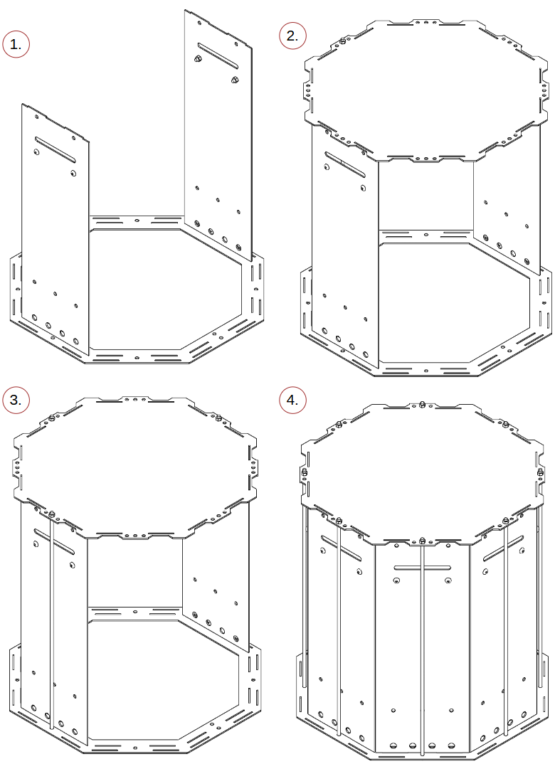 Sestavení topeniště